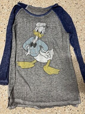 Disney Donald Duck Short Sleeve Raglan Tee - Gray & Navy